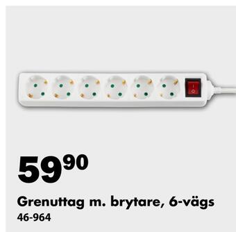 Biltema Grenuttag m. brytare, 6-vägs erbjuda