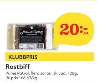 Hemköp Prime Patrol Rostbiff 120g erbjuda