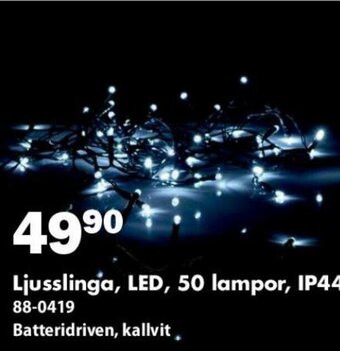 Biltema Ljusslinga, LED, 50 lampor, IP44 erbjuda