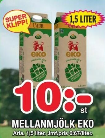 Nya Pulsen Mellanmjölk eko erbjuda