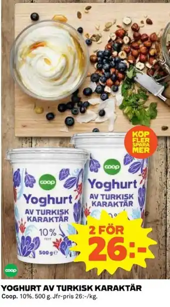 Coop Yoghurt Av Turkisk Karaktär 500g