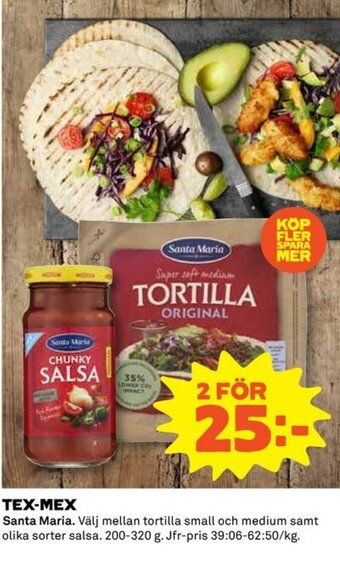 Coop Santa Maria Tex-Mex 200-320g erbjuda