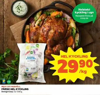 Coop Konsum Coop Färsk Hel Kyckling 1200g erbjuda