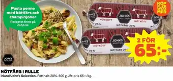 Irland/John's Selection Nötfärs I Rulle 500g