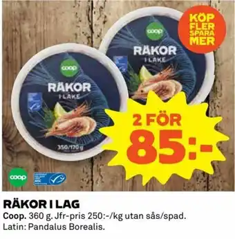 Coop Konsum Coop Räkor I Lag 360g erbjuda