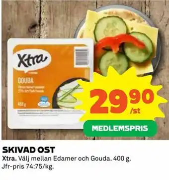 Coop Konsum Xtra Skivad Ost 400g erbjuda