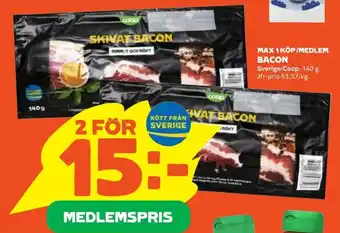 Coop Daglivs Coop Bacon 140g erbjuda