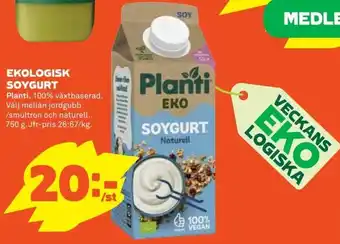Planti Ekologisk Soygurt 750g
