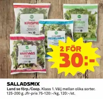 Coop Daglivs Salladsmix 125-200g erbjuda