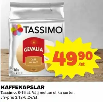 Tassimo Kaffekapslar 8-16st