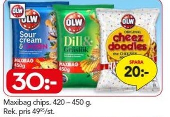 Bo Ohlsson Maxibag chips. 420-450 g. erbjuda