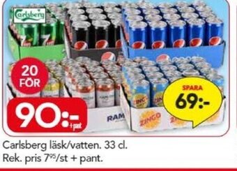 Bo Ohlsson Carlsberg läsk/vatten. 33 cl. erbjuda