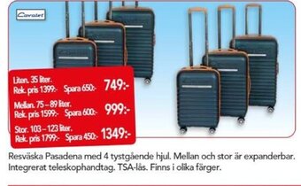 Bo Ohlsson Resväska Pasadena med 4 tystgående hjul erbjuda