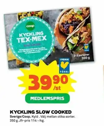 Stora Coop Coop Kyckling Slow Cooked 350g erbjuda