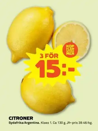 Stora Coop Sydafrika Citroner 130g erbjuda
