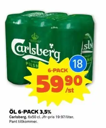 Carlsberg Öl 6-pack 3,5% 50cl