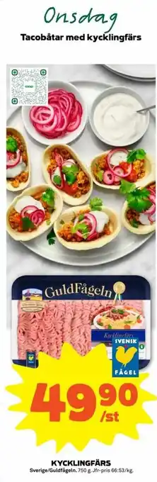Stora Coop GuldFågeln Kycklingfärs 750g erbjuda