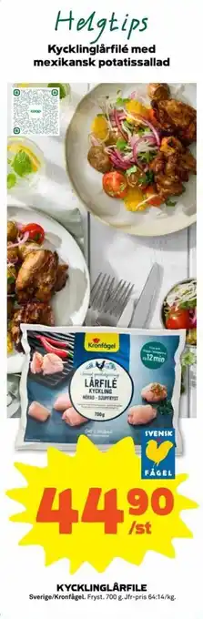 Stora Coop Kronfågel Kycklinglårfilé 700g erbjuda