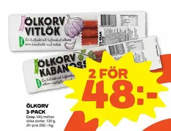 Coop Ölkorv 3-pack 120g