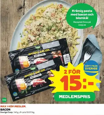 Coop Nära Coop Bacon 140g erbjuda