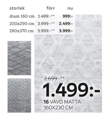 XXXLutz Vävd matta 160x230 cm erbjuda