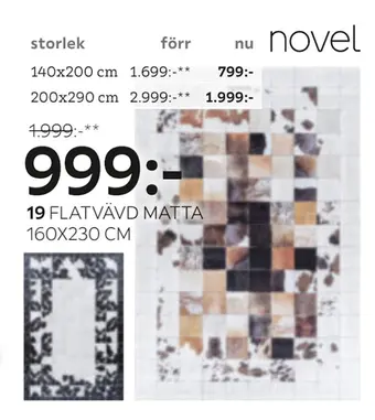 XXXLutz Flatvävd matta 160x230 cm erbjuda