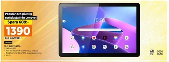 Power Lenovo surfplatta erbjuda