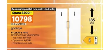 Power Gorenje kyl- & frysskåp erbjuda
