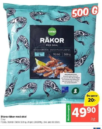 Coop Extra Stora räkor med skal erbjuda