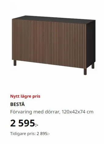 IKEA BESTÅ Förvaring med dörrar, 120x42x74 cm erbjuda