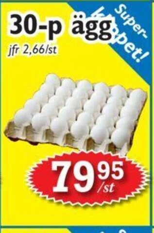 T-jarlen 30-p ägg erbjuda