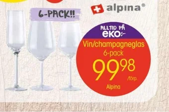 EKO Vin/champagneglas 6-pack erbjuda