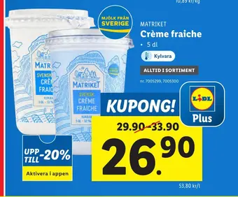Lidl Crème fraiche erbjuda