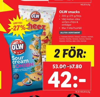 Lidl Olw snacks erbjuda