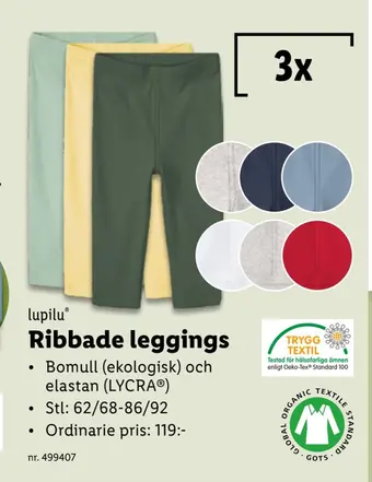 Lidl Ribbade leggings erbjuda