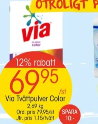 EKO Via tvättmedel pulver erbjuda