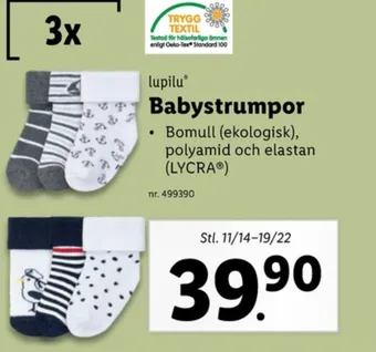 Lidl Lupilu strumpor erbjuda