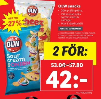 Lidl Olw chips erbjuda