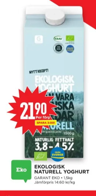 Willys Garant yoghurt erbjuda