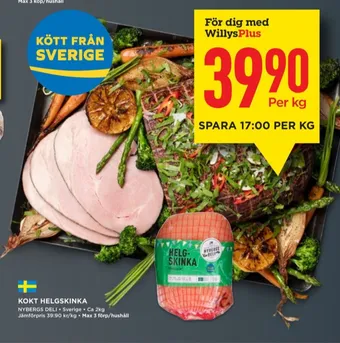 Willys Nybergs deli helgskinka erbjuda