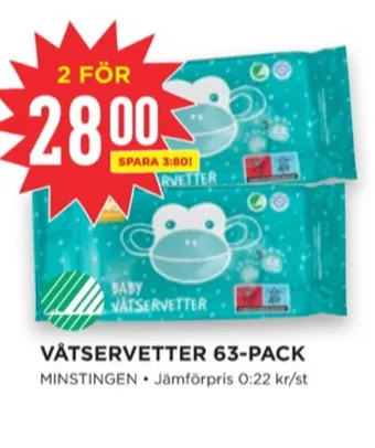 Willys Minstingen tvättservetter erbjuda