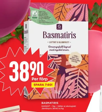 Willys Garant basmatiris erbjuda