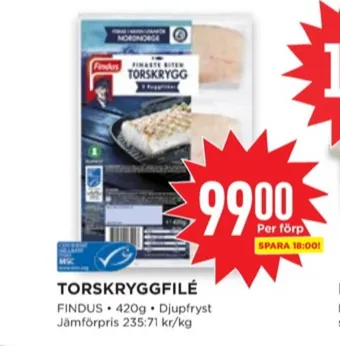 Willys Findus torskfilé erbjuda