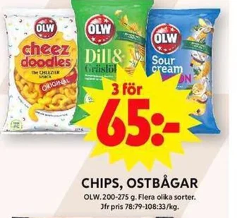 ICA Maxi CHIPS, OSTBÅGAR OLW erbjuda