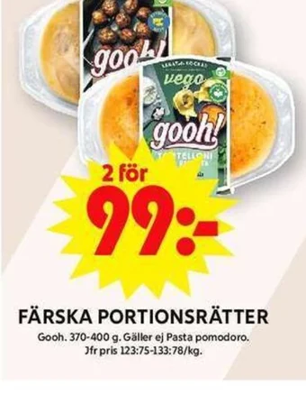 ICA Maxi FÄRSKA PORTIONSRÄTTER Gooh erbjuda