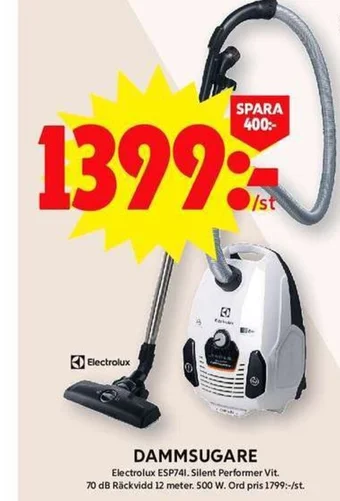 ICA Maxi DAMMSUGARE Electrolux ESP741 erbjuda