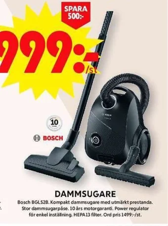 ICA Maxi DAMMSUGARE Bosch BGLS2B erbjuda