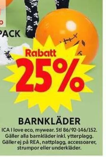 ICA Maxi BARNKLÄDER erbjuda