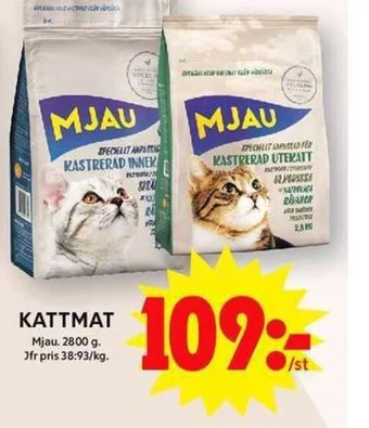 ICA Maxi KATTMAT Mjau. 2800 g. erbjuda