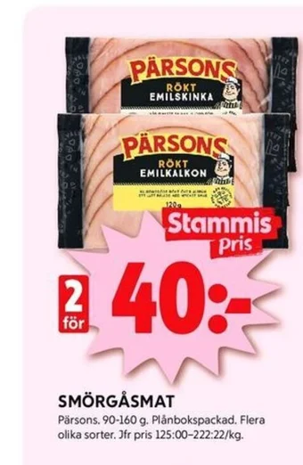 ICA Kvantum SMÖRGÅSMAT Pärsons erbjuda